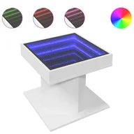 Ławy i stoliki kawowe - vidaXL stolik kawowy LED biały 50x50x45 cm materiał drewnopochodny - miniaturka - grafika 1