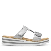 Klapki i japonki damskie - Klapki Rieker V02K3-40 Srebrny - miniaturka - grafika 1