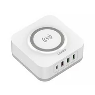Ładowarki do telefonów - Bezprzewodowa ładowarka indukcyjna LDNIO AW004, 3x USB + USB-C, 32W (biała) - miniaturka - grafika 1