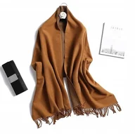 Apaszki i szaliki damskie - Szal szalik damski 100% kaszmir miedziany brązowy - miniaturka - grafika 1