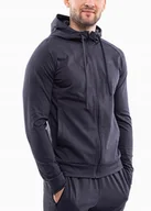 Bluzy męskie - 4F bluza męska sportowa z kapturem dresowa rozpinana logo roz. M - miniaturka - grafika 1