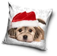 Poszewki na poduszki - CX Poszewka Świąteczna Boże Narodzenie Pies w czapce Mikołaja  XMAS 182009 40x40cm XMAS 182009  DOGS IN SANTA HATS - miniaturka - grafika 1