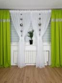 Firany - Długa firanka z gipiurą 600/250cm, nowoczesne firany do salonu - miniaturka - grafika 1