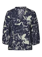Koszulki i topy damskie - VERO MODA Damski top VMABBI NAN 3/4 WVN, Navy Blazer/AOP:Abbi, XS, Granatowy blezer/Aop: abbi, XS - miniaturka - grafika 1