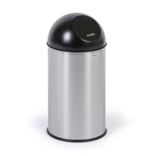 ALDA Kosz z otwieraniem typu PUSH 20 l, satyna |  Clean World 605B - Pojemniki i kosze gastronomiczne - miniaturka - grafika 1
