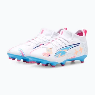 Buty piłkarskie dziecięce PUMA Ultra 5 Match Vol. Up FG/AG Jr puma white/luminous blue WYSYŁKA W 24H 30 DNI NA ZWROT - Piłka nożna - miniaturka - grafika 1