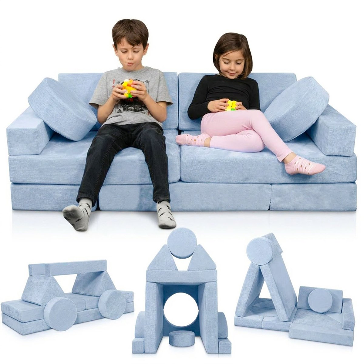 Sofa Modułowa dla Dzieci COGIO Kanapa Piankowa Baza Klocki XXL Materac 140