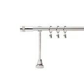 Karnisze - Karnisz pojedynczy metalowy Cylinder D. 19 mm 160 cm srebrny - miniaturka - grafika 1