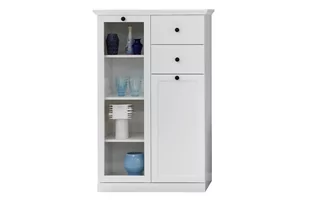 Szklana witryna do salonu biała LIANTE - Witryny - miniaturka - grafika 1