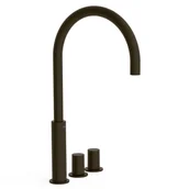 Baterie umywalkowe - Bateria umywalkowa nablatowa 3-otworowa Tres Study czarny brąz 06110502KMB - miniaturka - grafika 1