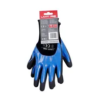 Rękawice robocze - Rękawice ochronne nitrylowe LAHTI PRO czarno-niebieskie 11 - miniaturka - grafika 1