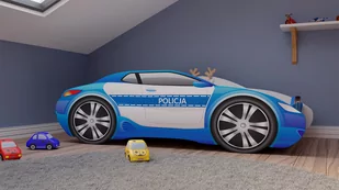 Łóżko Dziecięce Samochód Policja Z Materacem - Łóżka dla dzieci i młodzieży - miniaturka - grafika 1