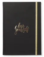 Planery - NOTES książkowy A5 CZARNY FULD GUMKA ZŁOTA KRATKA KROPKA LINIE CZYSTY ZŁOTY - miniaturka - grafika 1