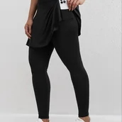 Inne - TEMU Damska spódniczka sportowa, legginsy, poliestrowa, wysoko rozciągliwa, jednokolorowa, na każdą porę roku, z kieszeniami, z falbanem, dla - miniaturka - grafika 1