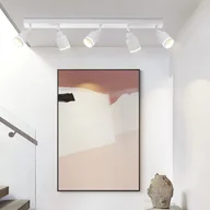 Lampy sufitowe - Nettlife Reflektorowa sufitowy 5-punktowy GU10, metalowy, regulowany, biały, Nowoczesna lampa do sypialni - miniaturka - grafika 1