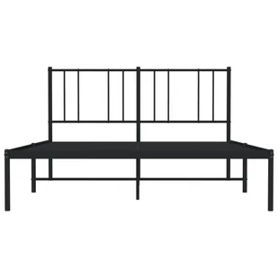 Metalowa rama łóżka z wezgłowiem, czarna, 135x190 cm Lumarko! - Łóżka - miniaturka - grafika 7