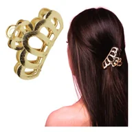 Ozdoby do włosów - Klamra do Włosów Złota Duża Spinka Muszelka Metalowa Lekka i Wytrzymała - miniaturka - grafika 1