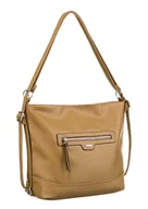 Plecaki - Torebka Z Funkcją Plecaka 2w1 Ze Skóry Włoskiej Ekologicznej ROVICKY R-073-02 BEŻOWA 36 x 27 x 10 [cm] - miniaturka - grafika 1