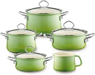 Zestawy garnków i patelni - RIESS EMAILLE 5cz. Smaragd - zestaw garnków bez niklu - miniaturka - grafika 1