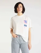 Koszulki i topy damskie - T-SHIRT DAMSKI LEE OVERSIZED TEE BOYFRIEND FIT ECRU L41SBYNQ 112109158 - Lee - miniaturka - grafika 1