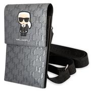 Etui i futerały do telefonów - Karl Lagerfeld Etui uniwersalne / wsuwka 170 x 90 mm silver Ikonik Karl Monogram Patch - miniaturka - grafika 1