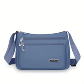 Torebki damskie - TEMU Duża torba na ramię dla kobiet - Stylowa czarna torba Oxford Crossbody z regulowanym paskiem, zamkiem błyskawicznym i wieloma przegródkami do - miniaturka - grafika 1