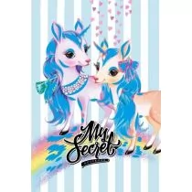 Pamiętnik 135x197/48K kratka  brokat Jednorożce - Szkolne artykuły papiernicze - miniaturka - grafika 1