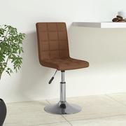 Krzesła - vidaXL Obrotowe krzesło stołowe brązowe obite tkaniną 335690 - miniaturka - grafika 1