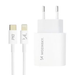 Wozinsky szybka ładowarka sieciowa EU USB Typ C Power Delivery 20W + kabel przewód USB Typ C / Lightning 1m biały - Kable USB - miniaturka - grafika 1