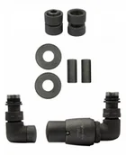 Zawory i kraniki - Zawór termostatyczny trójosiowy Vision ciemny grafit strukturalny prawy GW1/2 All in One - miniaturka - grafika 1