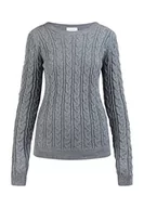 Swetry damskie - blonda Damski sweter z dzianiny 15424695-BL01, szary, XS/S, szary, XS-S - miniaturka - grafika 1