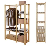 Regały - Regał Garderoba Na Ubrania B25R 170X110X38 5 Półek Naturalny Surowy Drewno Sosnowe Naturalny B25R_170X110X38_N0F1 / Wamar-Sosenka - miniaturka - grafika 1