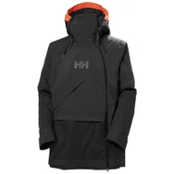 Kurtki narciarskie - Helly Hansen Powchaser Asymmetric, kurtka narciarska, damskie, czarny - miniaturka - grafika 1