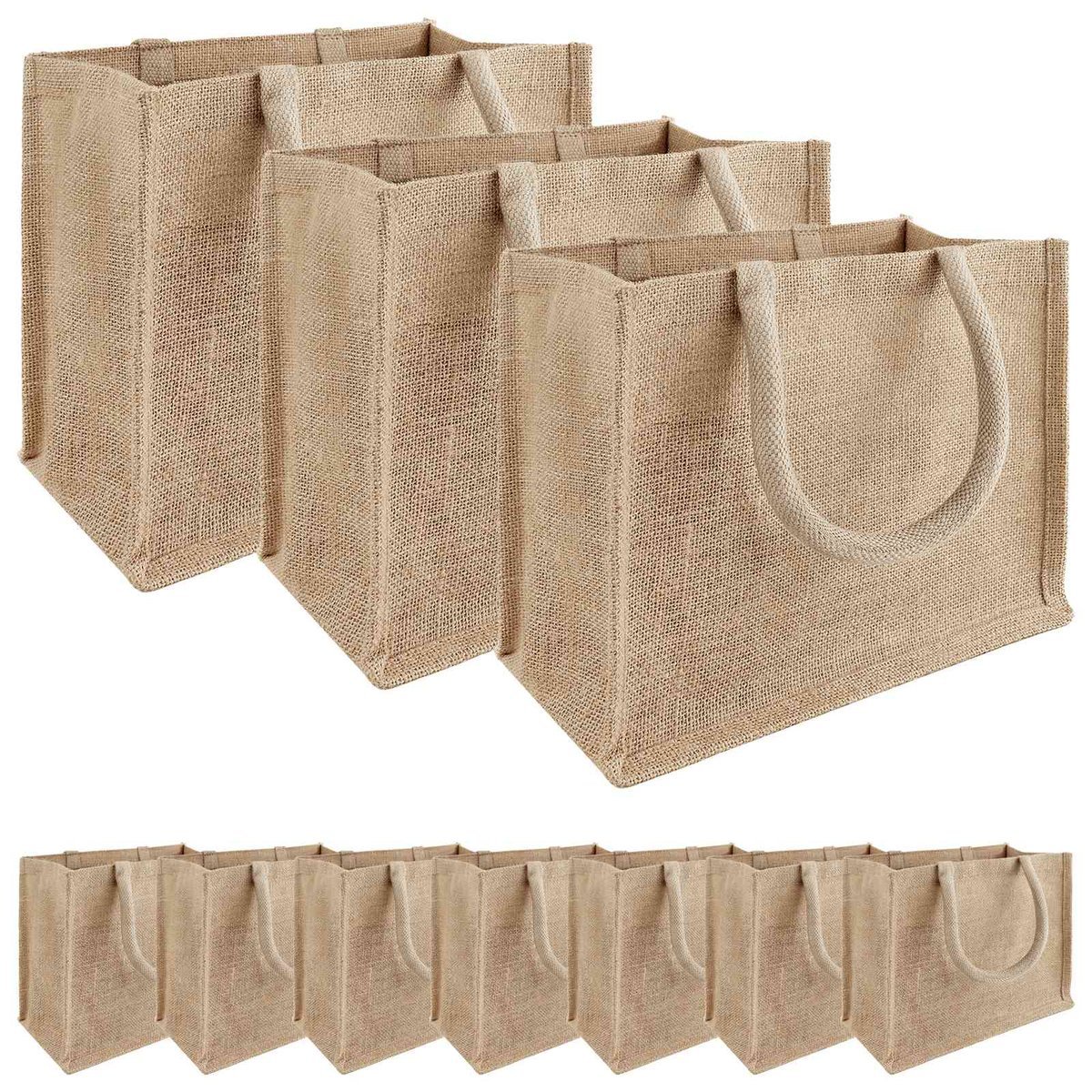 vidaXL Torebki jutowe 10 pcs naturalny 26 x 22 x 14 cm 100% Juta Tossa