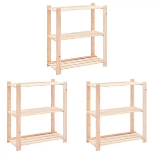 vidaXL Regały z 3 półkami, 3 szt., 80x38x90 cm, sosna, 150 kg 8719883854731 - Szafy i regały magazynowe - miniaturka - grafika 1