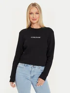 Bluzy damskie - Guess Jeans Bluza W4YQ10 KC811 Czarny Classic Fit - miniaturka - grafika 1