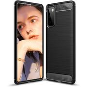 Etui i futerały do telefonów - Carbon Case elastyczne etui pokrowiec Samsung Galaxy S20 FE 5G czarny - miniaturka - grafika 1