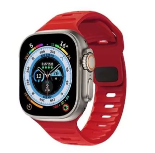 Pasek opaska bransoletka ICONBAND LINE APPLE WATCH 4 / 5 / 6 / 7 / 8 / 9 / SE / Ultra 1/2 (42 / 44 / 45 / 49 MM) RED - Akcesoria do smartwatchy - miniaturka - grafika 1