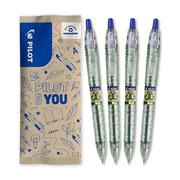 Długopisy - Zestaw 4 długopisów olejowych PILOT B2P niebieskie - miniaturka - grafika 1