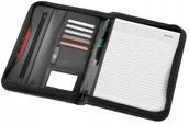 Teczki i aktówki - Elegancki Biwuar Aktówka Teczka Biznesowa Multi Organizer A4 Czarna - miniaturka - grafika 1