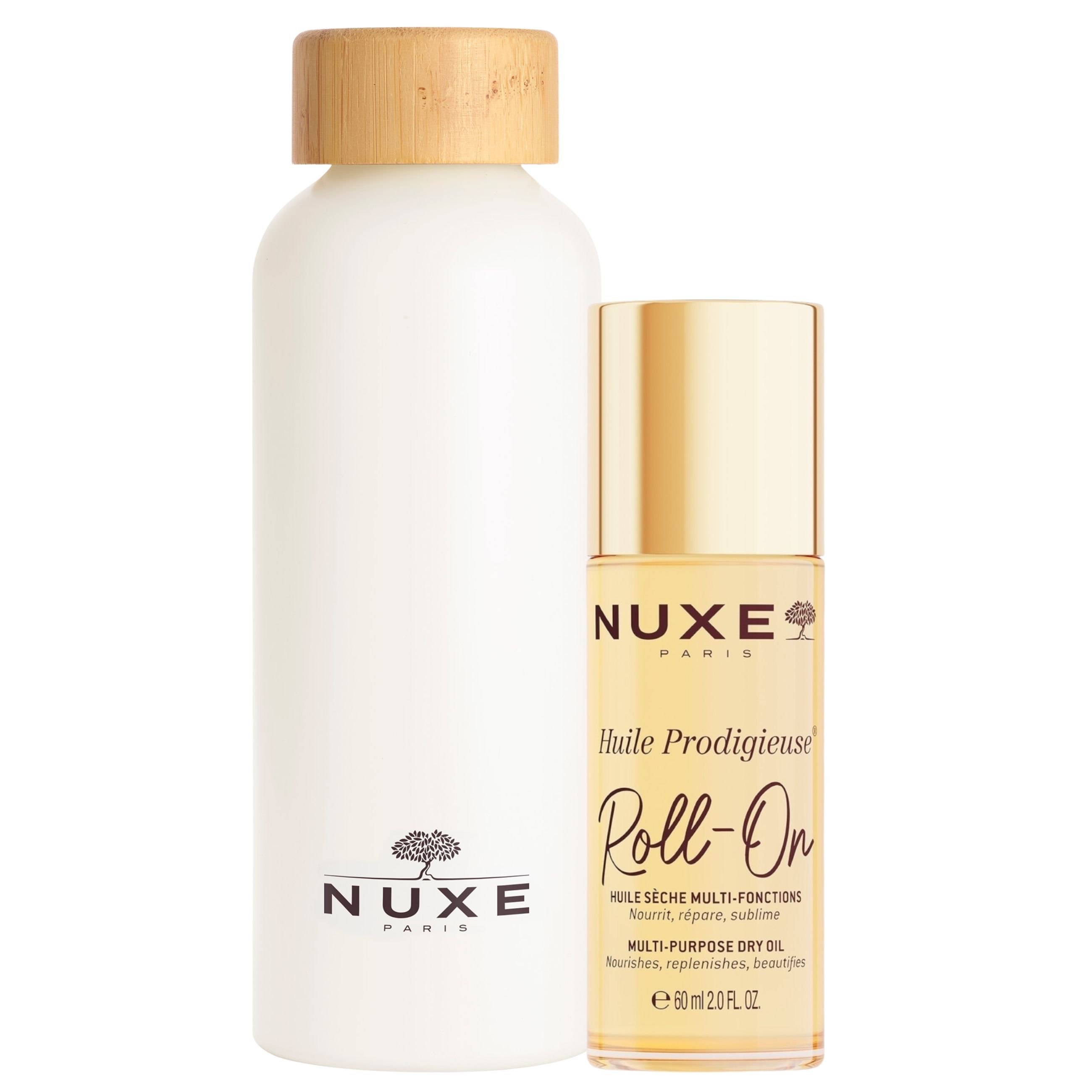 Nuxe Zestaw: HP Suchy olejek roll-on 60 ml + Butelka 500 ml