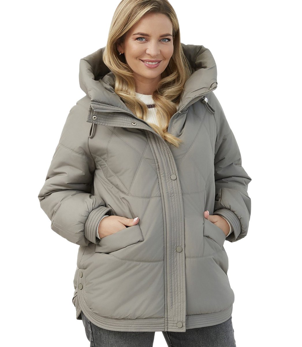 Kurtka zimowa damska pikowana z kapturem KORNELIA-46