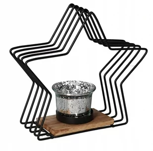 Świecznik Metalowy Gwiazdka 17 Cm Ozdoba Na Święta - Świeczniki - miniaturka - grafika 1