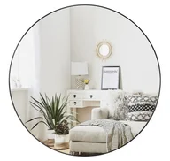 Lustra - OK STYL - Lustro okrągłe ścienne LOFT w czarnej ramie 90 cm - miniaturka - grafika 1