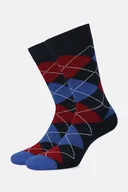 Skarpetki męskie - Skarpety Granatowo-Bordowe we Wzór - miniaturka - grafika 1