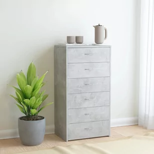 vidaXL Komoda z 7 szufladami, betonowa szarość, 50 x 34 x 96 cm - Komody - miniaturka - grafika 1
