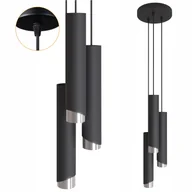 Lampy sufitowe - Punktowa Lampa Sufitowa wisząca Nowoczesna Loft czarna srebrna Żyrandole - miniaturka - grafika 1