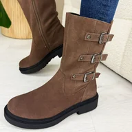 Botki damskie - Brązowe skórzane botki damskie Sergio Leone Bt25517S - miniaturka - grafika 1