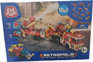 Klocki konstrukcyjne EleFun 593 elementy wiek 6+ Miejska straż pożarna - Klocki - miniaturka - grafika 1