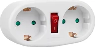 Gniazdka elektryczne - Maclean Gniazdko prądowe Maclean, rozgałęźnik z 2 gniazdami i wyłącznikiem, typu F, 2x16A, MCE338 F - miniaturka - grafika 1